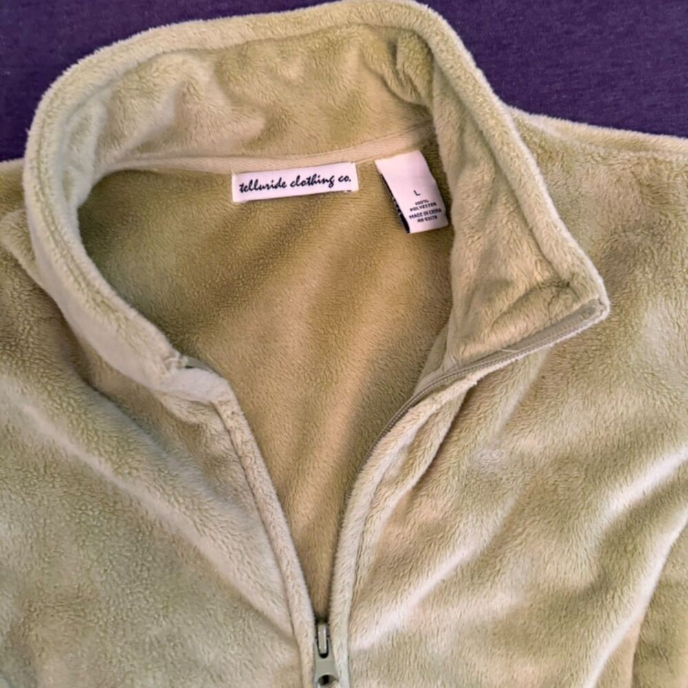 Telluride Clothing Co. Sage Green Full Zip Plush Fleece Jacket Women's L - Picture 8 of 16